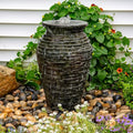 Aquascape 24 Inch Stacked Urn Kit Outdoor Fountain Slate Gray