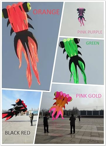 TiffyDance 36ft Goldfish Kite Inflatable Easy Flying Orange