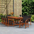 Amazonia Bahamas 11 Piece Rectangular Patio Dining Set Eucalyptus Wood Black