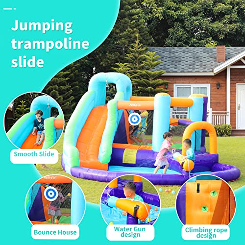 AirMyFun Inflatable Water Slide & Bouncy House Orange