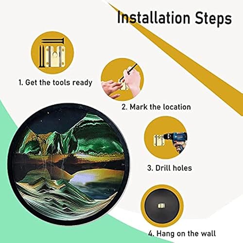 AECEVAN Wall Mount 3D Deep Sea Sand Art Sculpture Green-a