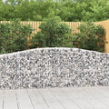 Arched Gabion Baskets 2 pcs Galvanized Iron for Outdoor Plants Self-Watering Pots White Black