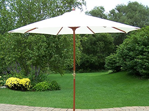 Oakland Living Elite Mississippi Bar Set with Table, Cushioned Stools, Umbrella & Stand Antique Bronze