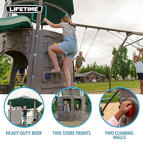 Lifetime Adventure Tower Swing Set Playset Earthtone