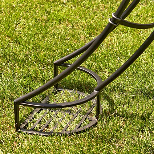 Zaer Ltd. Large Elegant Round Garden Arch Moon Gate Black