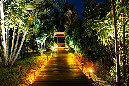 LawnShine Premium Brass Landscape Lighting Kit - 4 Path Lights, 6 Spot Lights with LED Bulbs Bronze