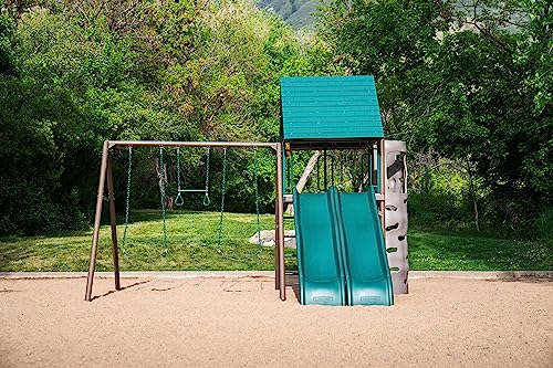 Lifetime Big Stuff Two-Slide Swing Set Playset Earthtone