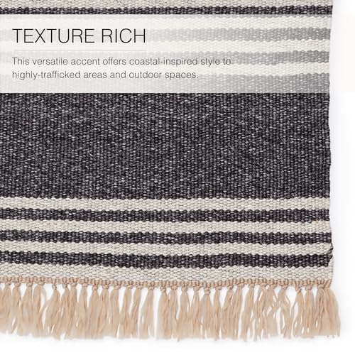 Jaipur Living Indoor Outdoor 9x12 Large Area Rug Striped Dark Gray