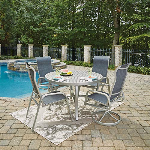 Homestyles 5 Piece Outdoor Dining Set 48" Table Grey