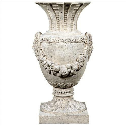 Design Toscano Greek Pan of Olympus Architectural Garden Urns Set of Two Roman Stone