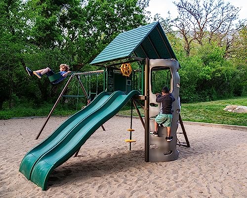 Lifetime Big Stuff Two-Slide Swing Set Playset Earthtone