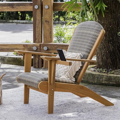 Cambridge Casual Auburn Teak Wood Padded Upholstered Patio Conversation Set 5 Pieces