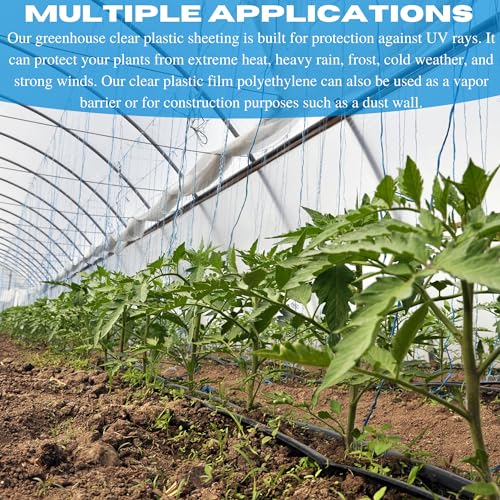 Farm Plastic Supply Vapor Barrier Supply String Reinforced 10 mil Clear Greenhouse Plastic Sheeting Clear 54' x 100'