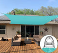 COARBOR Heavy Duty Reinforced Wire Sun Shade Sail Rectangle Canopy Cover Turquoise Green