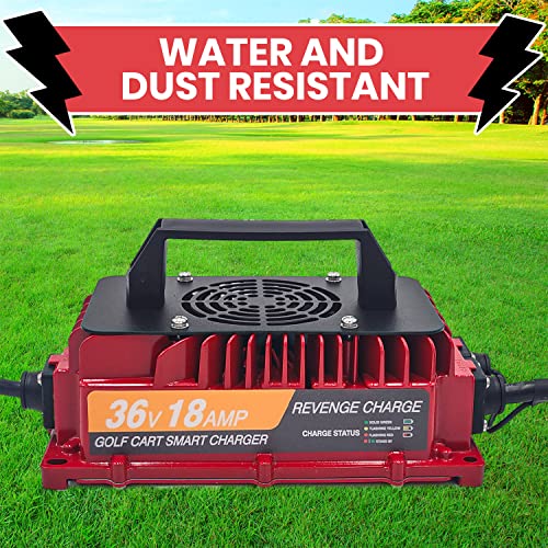 Revenge Golf Cart Parts & Accessories 18 AMP EZGO TXT Battery Charger Red