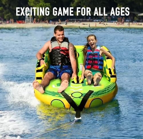 Generic Inflatable Towable Tube for Boating Waterskiing Green