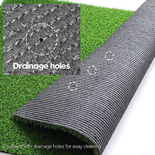 Petgrow 18mm Green Artificial Grass Turf Mat 14x100ft with Drainage Holes