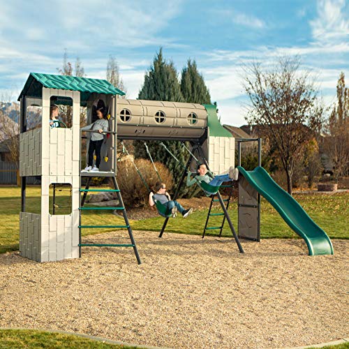 Lifetime Adventure Tunnel Swing Set Earthtone