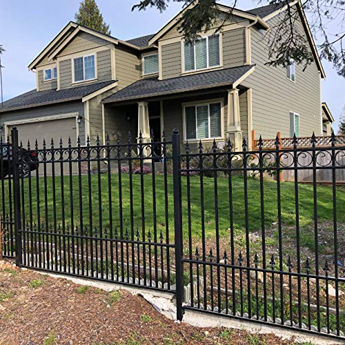 ALEKO Security Fencing Kit 2-Panel Steel Fence Modern Garden Anti-Rust Panels 8x5 Prague