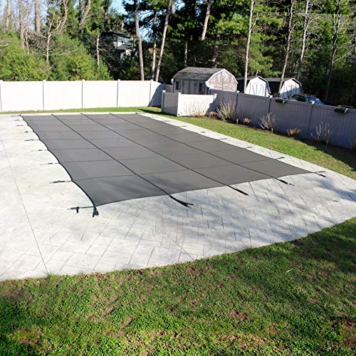 Pool Mate Mesh Safety Cover 20x40 ft Gray