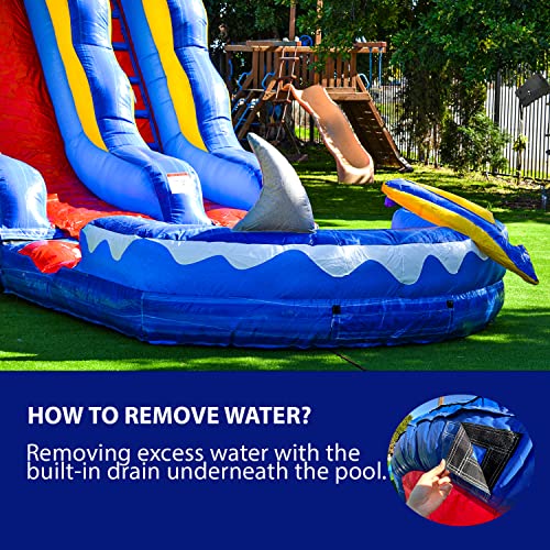 HERO KIDDO Ocean Shark Water Slide Inflatable Blue