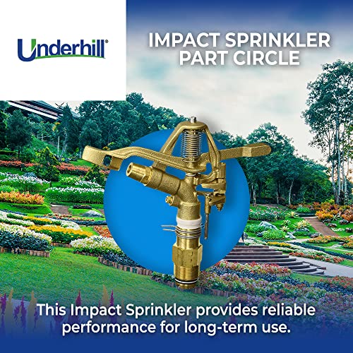 Underhill Impact Sprinkler Head Heavy Metal 1 1/4-Inch MPT Part Circle Brass