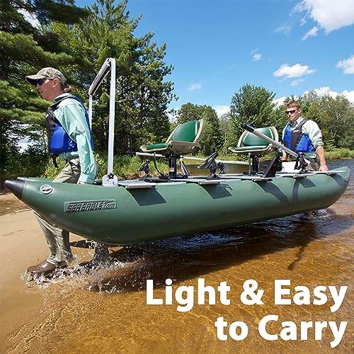 Sea Eagle Inflatable FoldCat Fishing Boat Pro Angler Guide Package Green