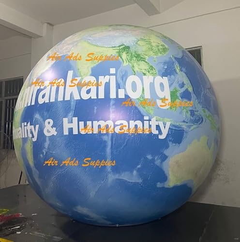 Air-Ads Supplies Giant Inflatable Globe Map Balloon 16ft Blue