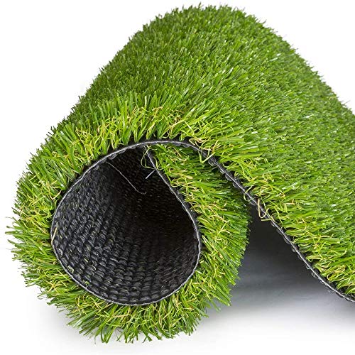WarmShe Artificial Grass Turf 1.38inch 4 Tone Green 10FTx82FT