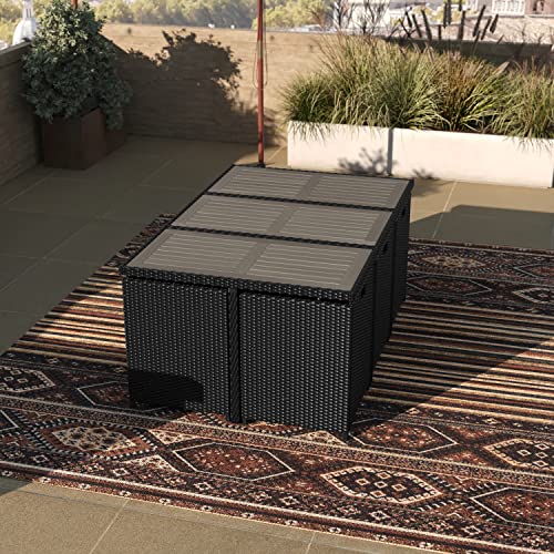 Taylor & Logan Somerville 7 Piece Patio Dining Set Gray/Black