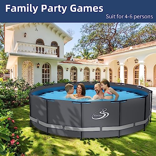 BlueBay Above Ground Swimming Pool Set 15ft x 48in with 1000 GPH Filter Pump, Cover, Ladder, Maintenance Kit Gray Frame