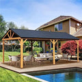 ANTSKU 12'x20' Hardtop Gazebo Yellow Brown
