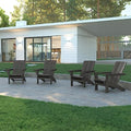 EMMA + OLIVER Haley Adirondack Chairs Set of 4 Weather Resistant Poly Resin Gray
