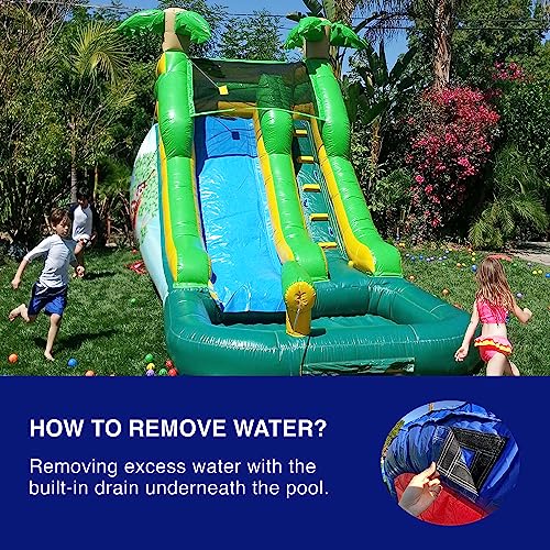 JumpOrange 12' Safari Inflatable Water Slide with Pool and Blower