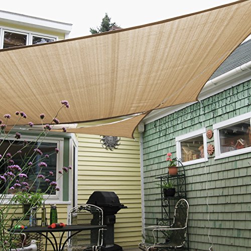 E&K Sunrise 27' x 45' Rectangle Sun Shade Sail Canopy Cover UV Block Beige