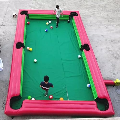 BOZHOUYUPIN Inflatable Snooker Football Pool Table Red/Green