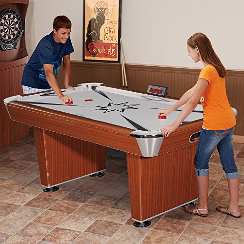 Hathaway Midtown 6' Air Hockey Family Game Table Cherry Wood
