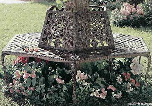 Oakland Living Tea Rose Cast Aluminum Tree Bench Antique Bronze