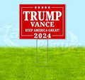 TampaPrinting Trump Vance Yard Sign 18" x 24" with Metal Step Stake