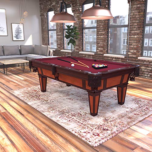 Fat Cat by GLD PRODUCTS Reno 7.5' Pool Table with Dark Cherry Finish, Red Cloth