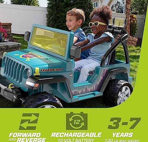 Power Wheels Camping Jeep Wrangler Ride-On Toy with Pretend Food & Lights, Multi
