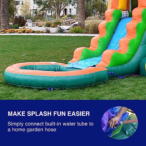 HERO KIDDO Tropical Breeze Bounce House Water Slide Green