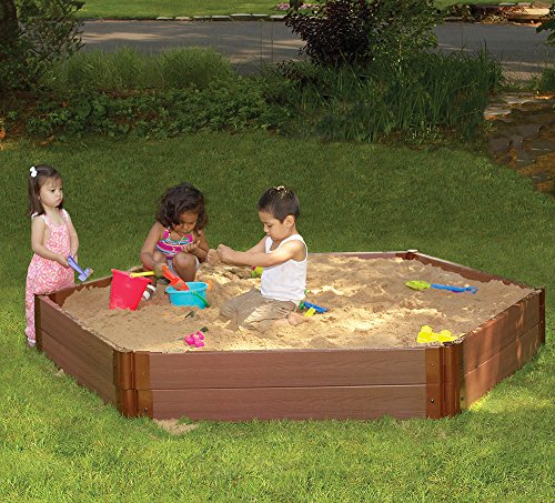 Frame It All Composite Hexagon Sandbox Kit with Cover Classic Sienna 2
