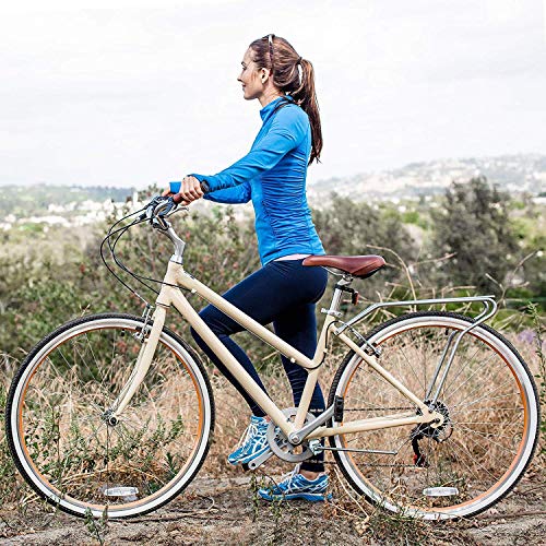 sixthreezero Explore Your Range Women's 7-Speed Hybrid Road Bike with Rear Rack, Mint Green