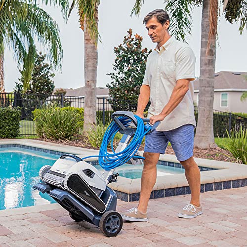 Dolphin Explorer E50 Wi-Fi Robotic Pool Vacuum Cleaner with Caddy White
