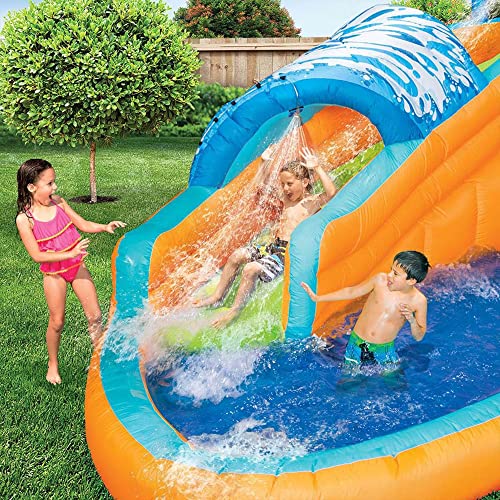 BANZAI Surf Rider Large Inflatable Water Slide Park Blue