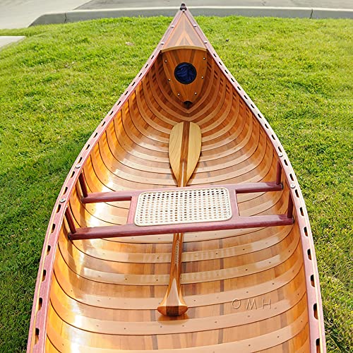 Wooden Boat USA 10-Foot Wooden Canoe with Ribs Curved Bow Natural Wood