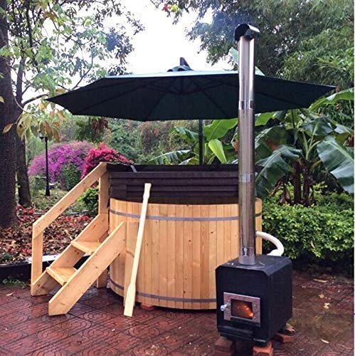 MCP Hot Tub Canadian Redwood Cedar 5' Wood-Fired Outdoor Spa Bathtub