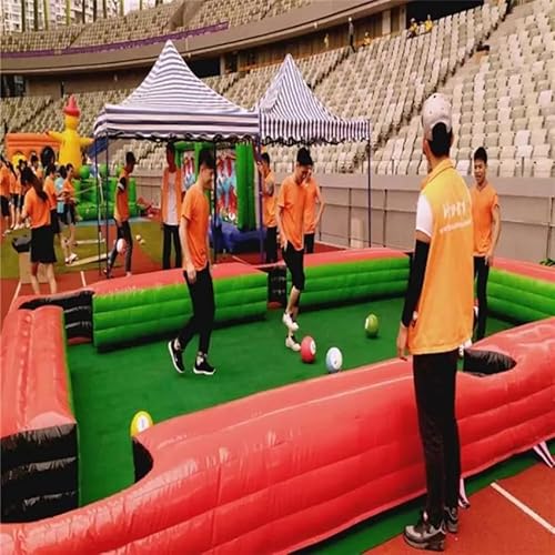 BOZHOUYUPIN Inflatable Snooker Football Pool Table Red/Green