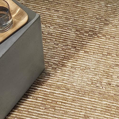 Calvin Klein Valley Abstract Gold Wool Area Rug 7'9" x 9'9